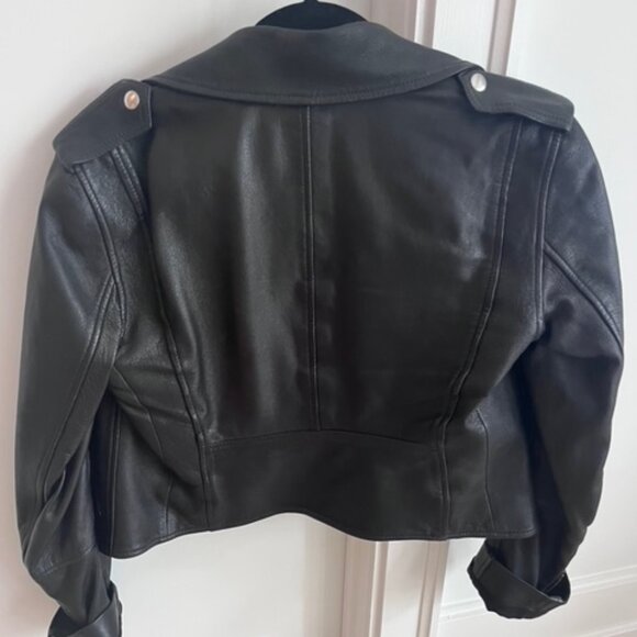 Club Monaco Black Leather Jacket - Picture 2 of 4